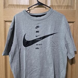 Nike Women's Gray Tee with Black Logo